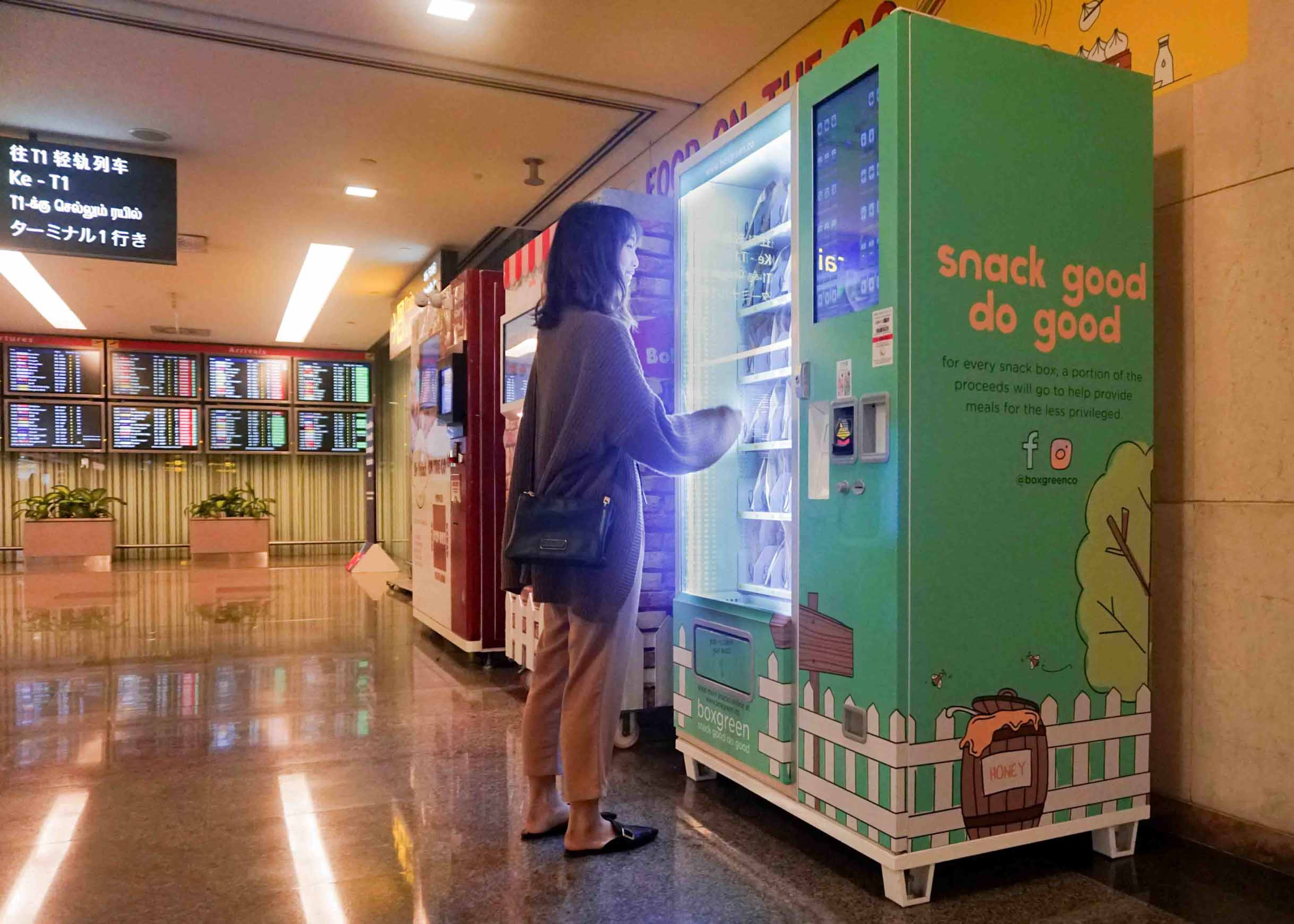Boxgreen vending machine at T2